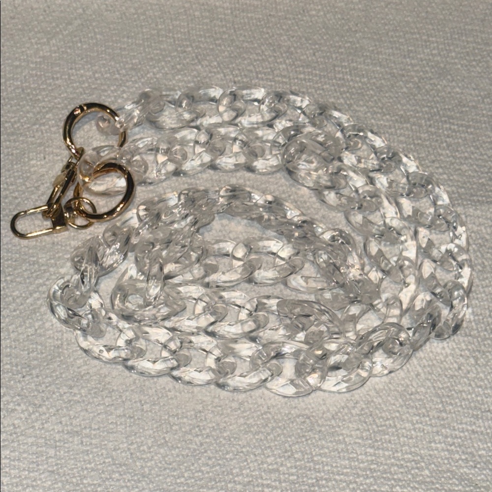 Clear Acrylic Chain Strap with Gold Accents